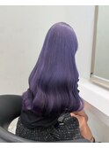 14430ブリーチ＆ダブルカラーラベンダーパープルレイヤーロング