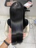 根元のカラーと同時に未体験の艶髪に
