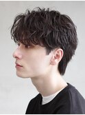 名古屋栄シャドウパーマメンズツーブロックマッシュスパイラル