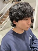 三軒茶屋_メンズ_ミディアム_ウルフ_スパイラルパーマ_レイヤー