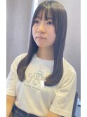 大人ツヤ髪ロング×透け感バング