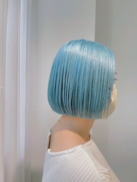 ミュー(Mu) ブルー ボブ ハイトーン