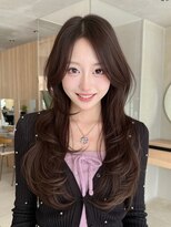 ミンクス 原宿店(MINX)&nbsp;グレージュブルージュツヤ髪スタイルレイヤーカット韓国ヘア