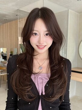 ミンクス 原宿店(MINX) グレージュブルージュツヤ髪スタイルレイヤーカット韓国ヘア