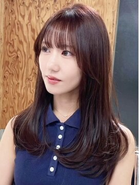 アールイー(Re:) レイヤーカット　× ボルドーピンク