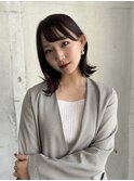 結べる外ハネボブ×ワインレッドカラー