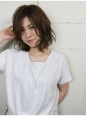 エアウェーブで★外国人風小顔ミディ