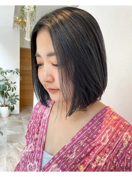 ナダ プライベートヘアサロン(NADA private hair salon) 透明感のあるワンレンボブ