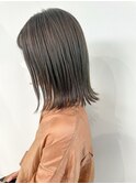 ダブルカラーピンクベージュピンクカラーケアブリーチミニボブ