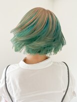 トゥコ(tuco)&nbsp;ミニボブ　ペールグリーン　インナーカラー　デザインカラー