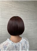 ピンク系カラーで大人可愛く上品なコンパクトボブ♪