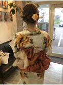ねじり編み込み浴衣ヘアアレンジ