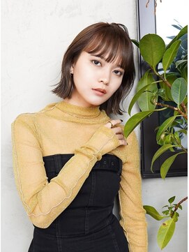 ラフィス ヘアーピュール 梅田茶屋町店(La fith hair pur) 【La fith】グレーベージュ×切りっぱなしボブ