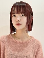 サクラ 岐阜(SAKURA)&nbsp;縮毛矯正×切りっぱなしボブ　丸くないボブ　レッドブラウン