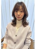 くびれ小顔ミディアム×キャラメルブラウン