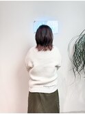 グラデーション裾カラーピンクベージュウルフ