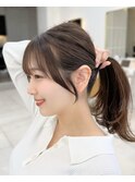 結んで盛れる顔周り/小顔似合わせぱっつん前髪