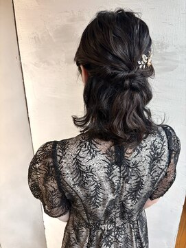 シュリット(schritt) ミディアムボブのハーフアップ渋谷宮益坂ヘアセットmutsuki