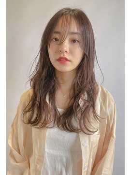 シェル 津山の手店(shel) 小顔◎韓国風くびれレイヤーカット×透明感ベージュ秋カラー