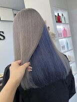ラピステン 福岡天神 大名店(Lapis)&nbsp;10代・20代/ブリーチ/ハイトーン◎シルバー×インナーブルー
