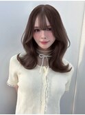 韓国風可愛いグレージュヘアー