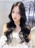 韓国ヘア似合わせカット顔周りレイヤーロング_F40789