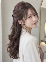 モト 船橋(moto)&nbsp;韓国お呼ばれヘア上品艶髪ハーフアップチェリーブラウン船橋