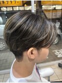 【cheri吉川】メッシュ×センターパート【久喜美容室】
