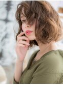 ■mod's上尾12-21★■重軽☆ふわふわくせ毛風大人ボブ