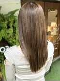 髪質改善 ストレート 透明感 ミルクティーベージュカラー