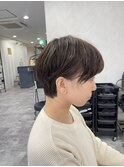 ショート×オリーブハイライト×パーマ