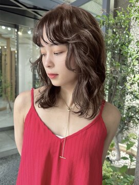 メゾンアクア 表参道(Maison ACQUA) ☆ブリーチなしダブルカラー オリーブ オリーブベージュ ボブ