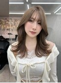 レイヤーカット/ベージュカラー/韓国ヘア