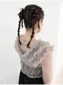 《sheer/氏家》#ヘアアレンジ#ヘアセット#タイト#ツインアレンジ