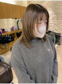 ミディアムレイヤー/ブリーチなしカラー/アッシュ/20代30代40代