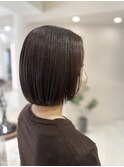 美シルエット大人かわいい小顔ボブ チョコブラウン 30代40代50代