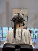 結婚式お呼ばれヘアアレンジリボンカチモリツイン