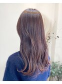 ダークアッシュ柔らかブラウン×ナチュラルロングレイヤー
