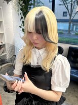 ディーカヘアーセンダイ(Di KA HAIR sendai)&nbsp;抜きっぱなし/ホワイトブロンド/バングカラー/セクションカラー