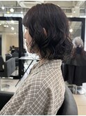 △ボブパーマミニボブパーマミディアムパーマミントブラウン
