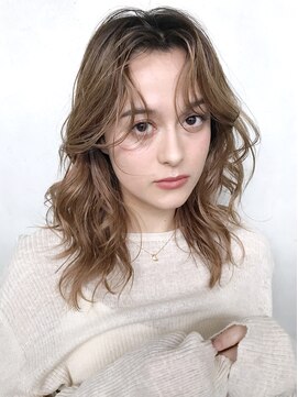 アイティー バイ アルバム 浦和店(IT by ALBUM) 外国人風リバース巻き_ココアブラウンフリンジウェーブ_47410