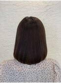 サラサラボブ/ダークブラウン/重めボブ/大人女子/艶髪/艶感/30代