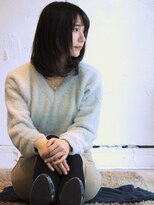 アトリエパーランプ(Atelier par LAMPE) 黒髪グレージュアッシュ斜めバングくせ毛風クラシカルボブディt3