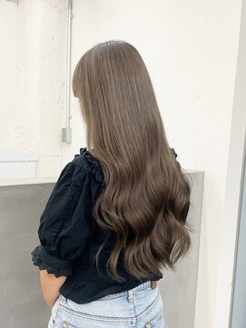 ノク 渋谷(nok) オリーブグレージュ_前髪マチルダボブピンクベージュ