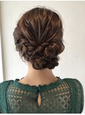 お呼ばれセットアシンメトリーシニヨン