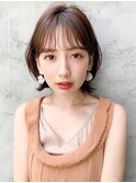 うる艶髪ワンカールデザインカラー艶感美髪前髪薄めバング