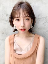 うる艶髪ワンカールデザインカラー艶感美髪前髪薄めバング