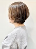 +前下がりショート耳かけショートボブ大人ショートボブ30代40代1