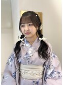 【Nanaka】写真映え浴衣ヘア/編み下ろしツインテール