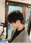 センターパート 縦落ちツイストスパイラルパーマ 佐世保